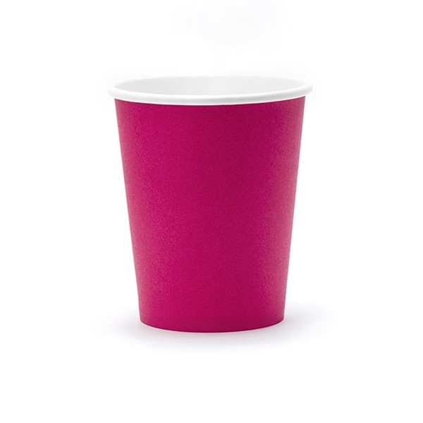 Pappbecher Pink 250 Ml 6 StüCk - Einwegbecher Hochzeit Partybecher-image