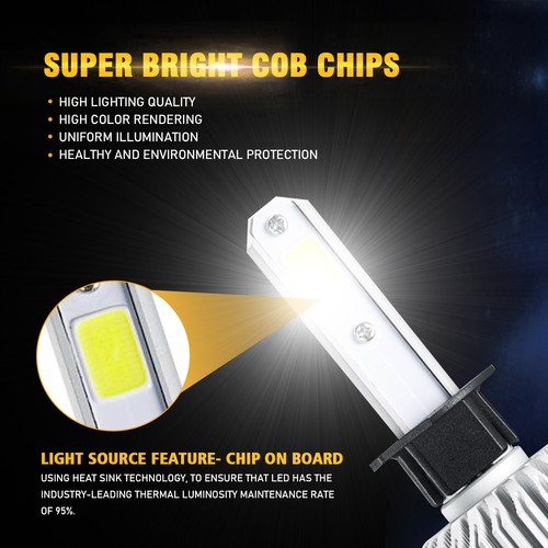 H1 LED Halogen Headlight Bulbs 6000K High Low Beam Light 72W White 6000K - Picture 2 of 12