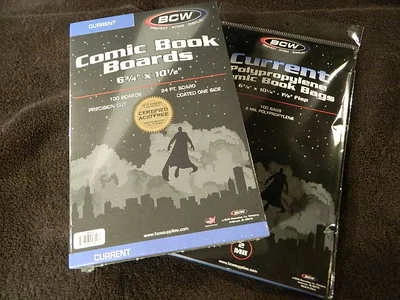 100 New BCW Current Comic Book Bags And Boards - Acid Free - Archival Storage