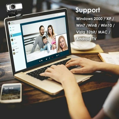 HD USB 2.0 Webcam mit Mikrofon für PC & Laptop - Perfekte Videoanrufe - Afbeelding 8 van 9
