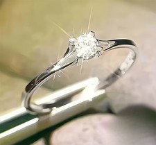 Bague solitaire diamant synthèse 0,25 ct