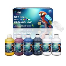 DTF Ink 250ML Combo Pack, Premium Pigment Ink for PET Film Heat Transfer Prin...