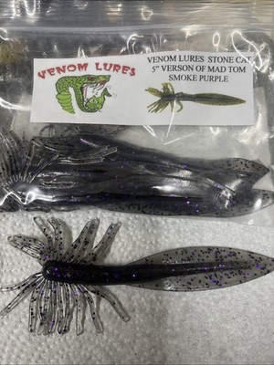 RARE Venom Lures, 5'' STONE CAT  6pk  SMOKE PURPLE JIG OR TRAILER FAST SHIPPING
