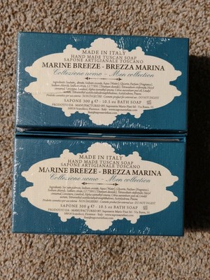 2 Bars Marine Breeze Pure Vegetable Bath Soap 10.5oz Italian Boxed