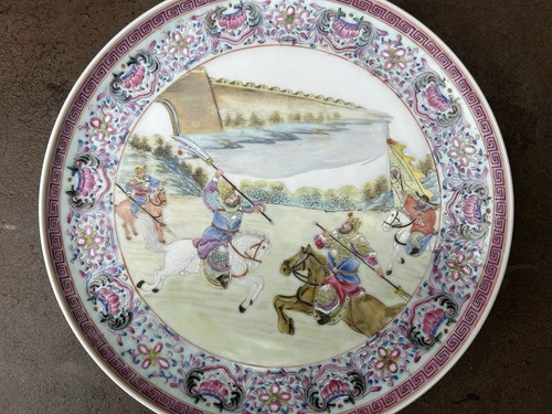 Old Fine Chinese Republic Porcelain Plate Famille Rose Qing - Picture 4 of 10