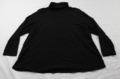 Pure Jill Women's Plus Relaxed Pima-Stretch Turtleneck T-Shirt LB3 Black Size 2X