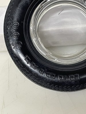 Vintage Firestone Tire Rubber & Glass Ashtray - Steel Radial 500