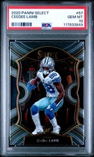 2020 Select CEEDEE LAMB Concourse #57 PSA 10 GEM MINT Rookie Card RC Cowboys. rookie card picture