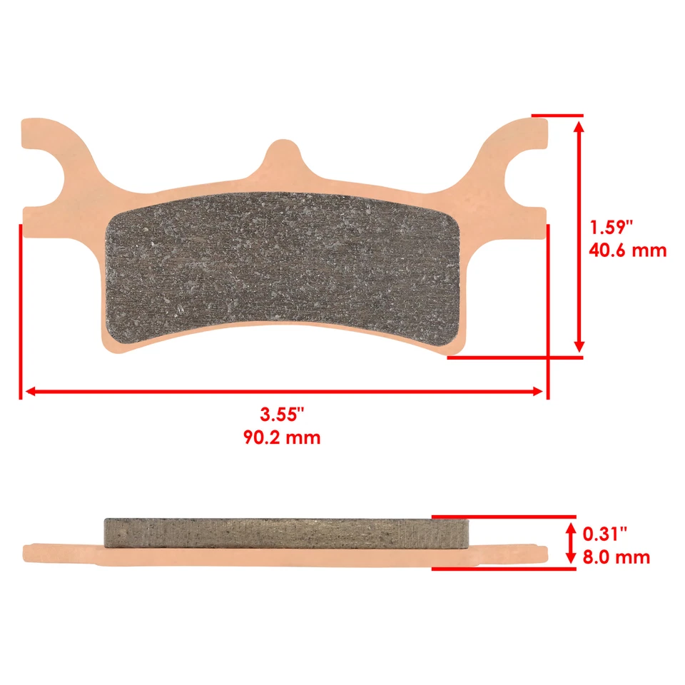 Pastillas de freno traseras para Polaris Sportsman 800 EFI 2005 2006 07 08 2010-2012 sinterizadas Foto 2 de 4