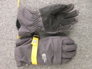 The North Face Gloves Boys Large Gray Insulated Ski Snow Gauntlet Grip Winter