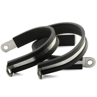 HJ Garden 6pcs 2 inch(50mm) Rubber Cushioned Stainless Steel Black,metallic 