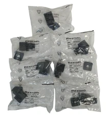 LOT OF 7 NEW REXROTH BOSCH 8941000302 SOLENOID CONNECTORS BLACK