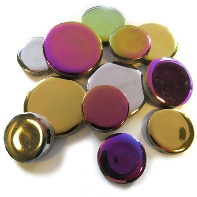 XL Ceramic Discs, Metallic, Mosaikstein glasiert,  25/30/35mm Durchmesser, 250g