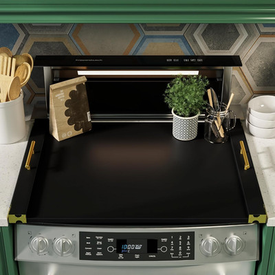 Bamboo Noodle Board Stove Cover - Decorative Kitchen Tray for Gas & Electric Sto