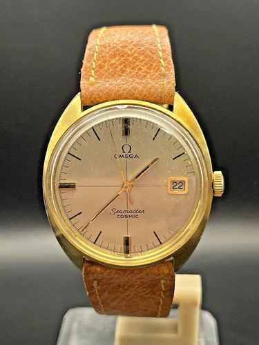 Vintage Omega Seamaster Cosmic, w/Date, Crosshair, Manual, Gold-Plated ~ 1968