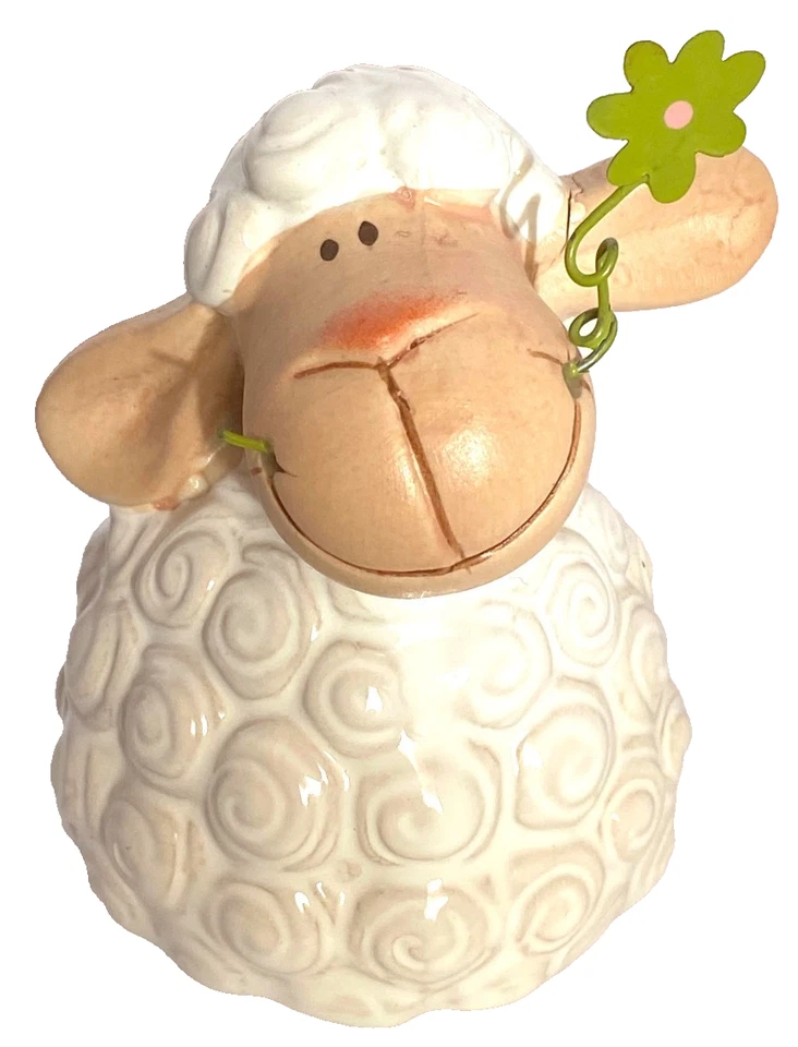 White Sheep Deko Ceramic NEW - Cute Gift TikTok Shabby Chic Cottagecore - Bild 1 von 4
