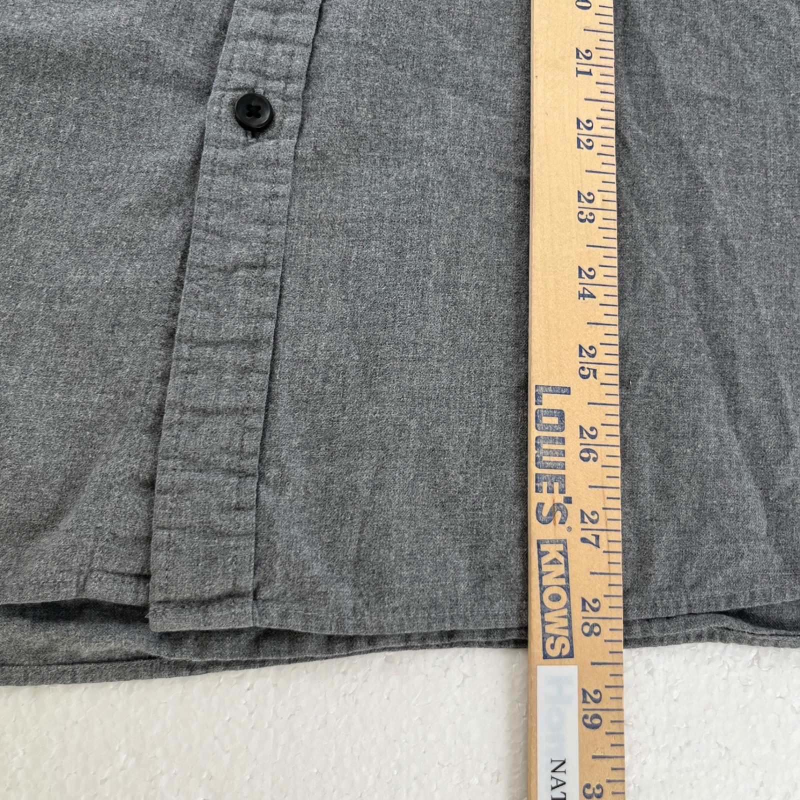 Uniqlo Band Collar Shirt Long Sleeve Button Up Mens Gray Size L Casual thumbnail 6