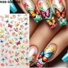 5D Nail Decals – Butterfly & Flower Embossed Stickers for Nail Lovers