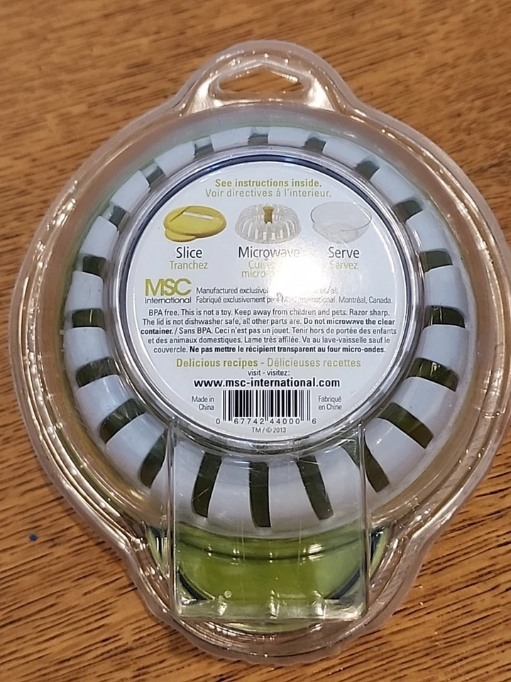 Joie Healthy Microwave Potato Chip Maker Slicer Cooker Green Lid New Sealed - Image 2 of 3