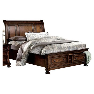 Lexicon Cumberland 2 Drawers Wood California King Sleigh Bed in Brown Cherry