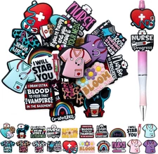 20PCS Nurse Silicone Focal Beads for Pens Beaded Pen Supplies Hospital Theme Foc