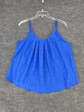 SHEIN Curve 2XL Blue Sleeveless Tank Top Adjustable Straps Bright Blue