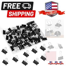 42 PCS Binder Clips, 1 inch 25mm Binder Clips Black Paper Clamps Medium Size ...