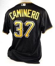 2016 Pittsburgh Pirates Arquimedes Caminero #37 Game Used Black Jersey 48 778