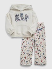 Little Girls Gap Cream Floral Hooded Sweat Set
