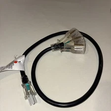 Electric SE1540 2ft Extension Cord With 3-Outlet Power Block - 12 Gauge, 