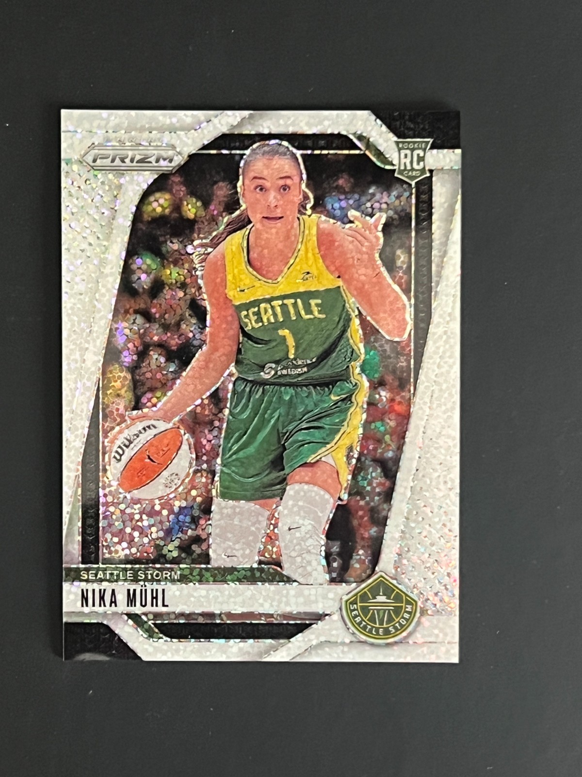 2024 Prizm WNBA Nika Muhl White Sparkle Rookie RC Seattle Storm