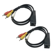 Seadream 2 Pack 80cm 3 RCA to RJ45 Balun Component Video and Audio Extender O...