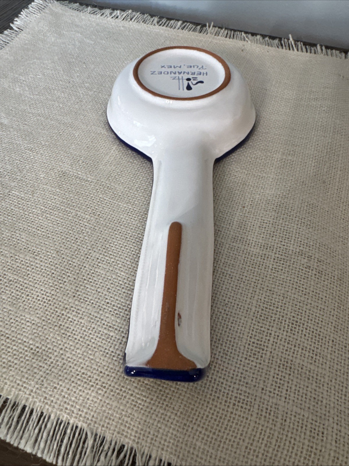 Mexican Pottery Hand painted Spoon Rest Floral Talavera Style Bright Colors