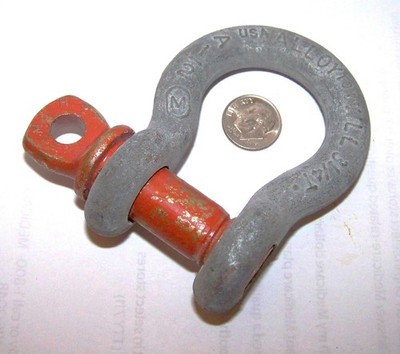 WLL NAVY SHIP SHACKLE MILS24214 1/2'' .850'' MOUTH 1-3/8'' ID 3-1/4 TON STEEL GALV