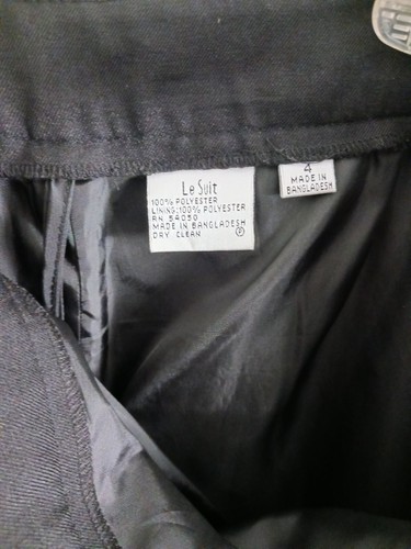 Le Suit Black Suit Set Jacket Blazer & Dress Pants Size 4 Petite Long Sleeve - Picture 8 of 21