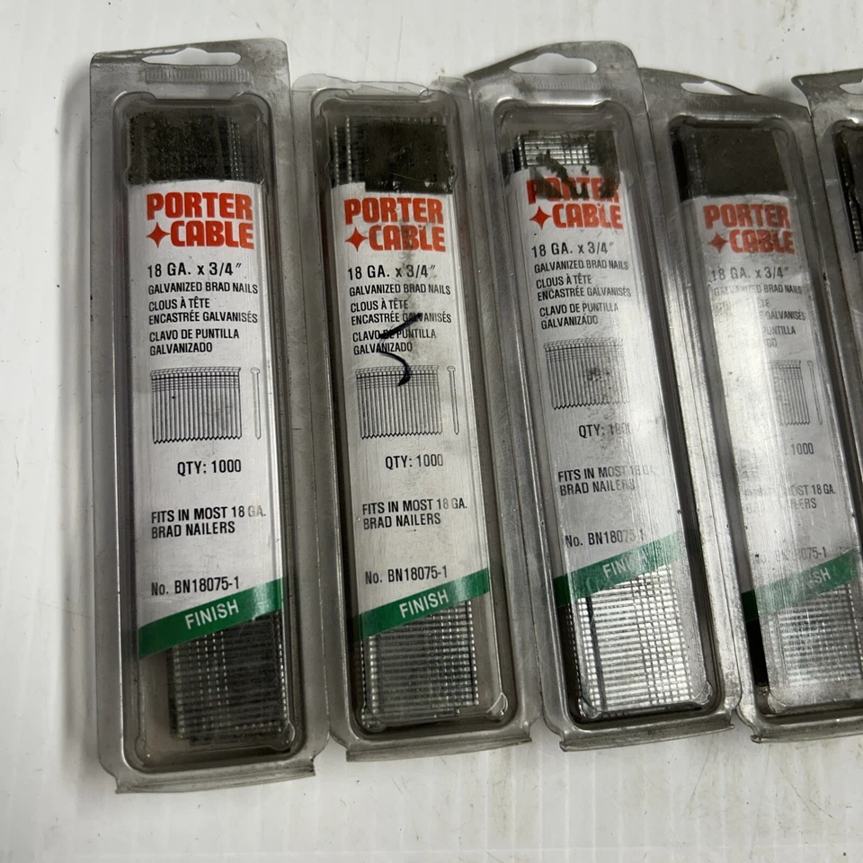 Lote de 6. Cable Porter 3/4" x 1000-Pk Clavos Brad Calibre 18. BN180756-1 Foto 2 de 4