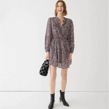 NWT J.CREW $128 Floral Button-up Mini Dress in Sunny Meadow Size M