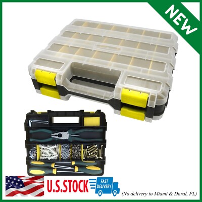 Double Side Tool Box Organizer, Hardware Storage Box, Portable Small Parts Organ