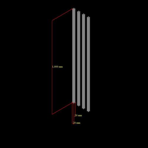 Profilo estruso slot a T alluminio 20x20-6mm L600, 800, 1000, 1200 o 1500mm -4pz - Foto 11 di 13