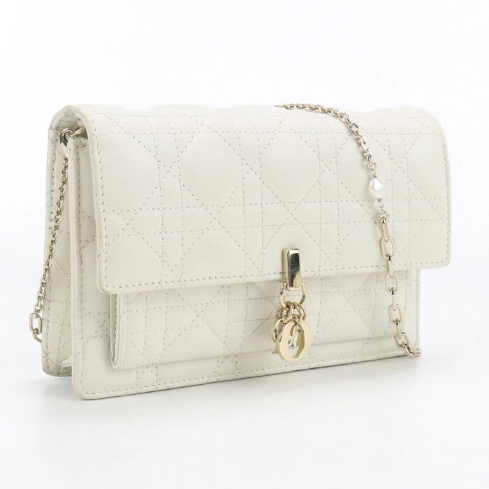 Dior S0937 ONMJ M030 Daily Chain Pochette Sac Bandoulière Peau d'agneau Blanc Femme