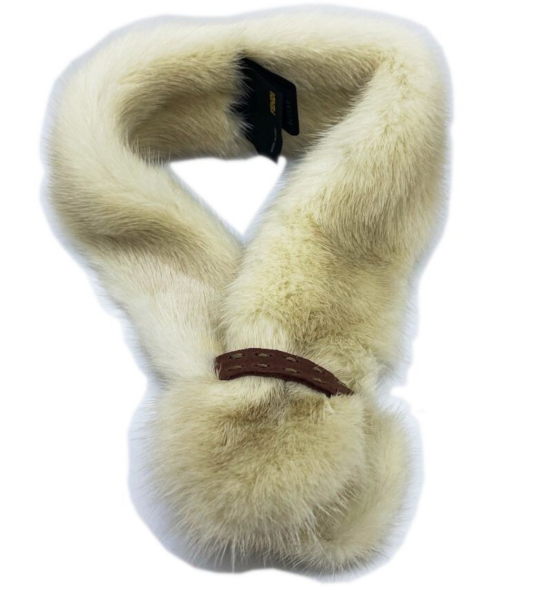 Fendi Tippet Mink Fur Scarf Zucca Logo | eBay