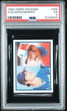 1983 Topps Stickers #206 Al Oliver / Dale Murphy PSA 5 EX (NEW SLAB!)