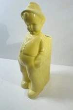 Vintage Yellow Dutch Boy Ceramic Planter Vase 1940s 8.5”