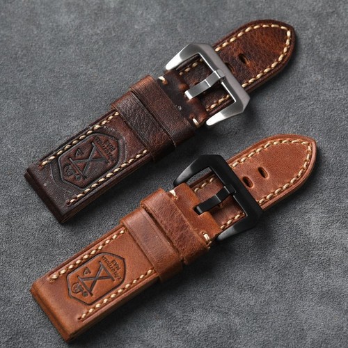 Cinturino orologio in pelle di mucca fatto a mano 20 mm-26 mm per Panerai PAM111 441 cinturino vintage - Foto 2 di 28