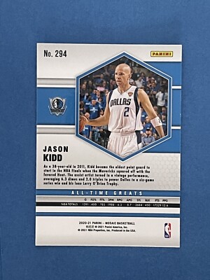 JASON KIDD 2020-21 Panini Mosaic All-Time Greats #294 Mavericks | eBay