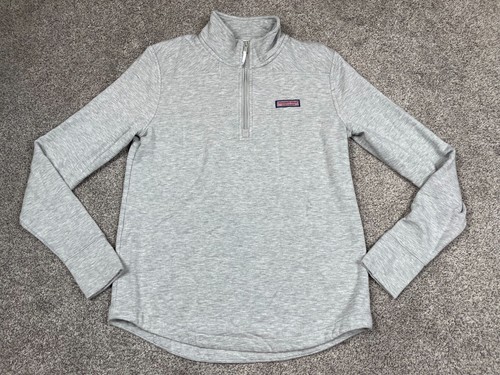 Vineyard Vines Sweater Womens Small The Shep Shirt 1/4 Zip Gray Marthas Classic