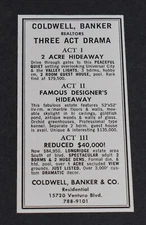 1971 Print Ad Coldwell Banker Three Act Drama 15720 Ventura Blvd Encino CA art