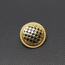 London Badge & Button Co Blazer Button Checkered Gold Plated Large 21mm