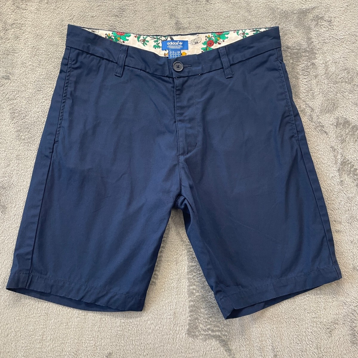 Adidas Originals Shorts Mens Size 32 Inch Chino Dark Blue Navy