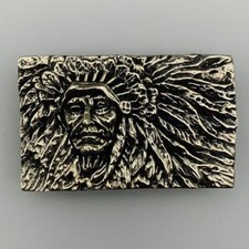 Vintage Pure Copper Indian Chief Portrait Men's Belt DIY Board Buckle